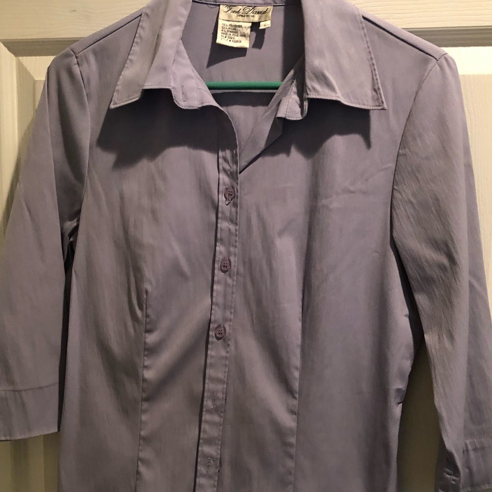 Lilac long sleeve button up blouse